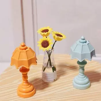 1: 12 аксессуаров для кукольного домика Мини-настольная лампа Миниатюрный кукольный столик Подсвечник Ретро-аксессуары Декор Микропейзаж Фотореквизит синий