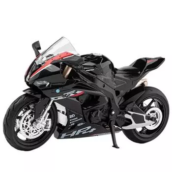 1/12 BMW S1000RR HP4 гоночный сплав топ роскошный спортивный мотоцикл модель литой металл шоссейный гоночный мотоцикл модель звук свет детские подарки 1/12-Size:17*7.6*10cm чёрный