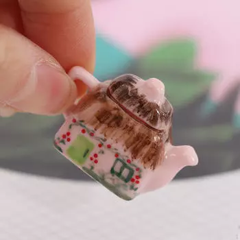 1:12 Чайник Миниатюрный Декор Игрушка для Ролевых Игр Декоративная Статуэтка Кукольный Домик Мебель Кукольный Домик