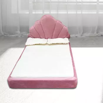 1:12 Деревянная кровать Миниатюрная мебель для комнаты, DIY фурнитура Ролевые игры Мини Двуспальная кровать Размер Twin для