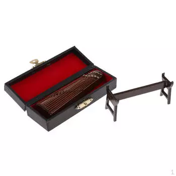 1:12 деревянных кукольных домиков Guzheng с китайской цитрой, миниатюрный мюзикл