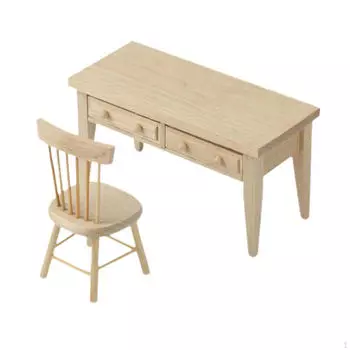 1:12 деревянных кукольных мебели, стол, стул, набор, детская игрушка, рукоделие, сцена из жизни, творческое ролевое представление