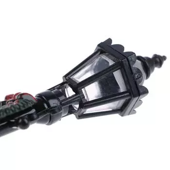 1: 12 Детский домик уличная сцена черный маленький уличный фонарь украшение