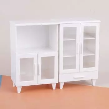 1:12 Doll House Mini Furniture Model Scene Modern White Accessories Cabinet Cabinets Children S Play House Toys