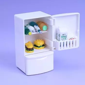 1:12 Dollhouse Miniature Kitchen White Fridge Refrigerator Freezer For Dolls Bedroom Decor Accessories Kids Toy белый