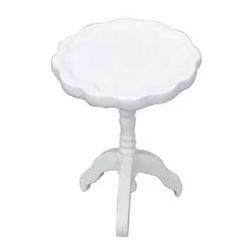 1:12 Миниатюрный круглый столик для кукольного домика Журнальный столик Приставной столик Мебель для дома Модель Декор Игрушка Кукольный домик Аксессуары белый