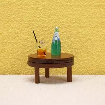 1:12 Миниатюрный круглый журнальный столик для кукольного домика с ковриком и мебелью