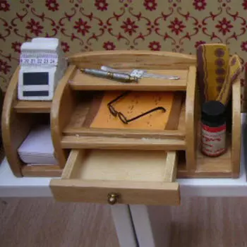 1/12 Кукольный домик Миниатюрный Стеллаж для хранения Мебель Контейнер для игрушек wood