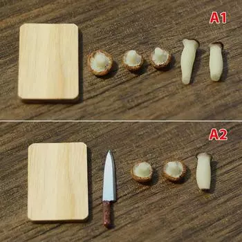1:12 Dollhouse Miniture Mushroom Cutting Board Kitchen Ornament Model Toys