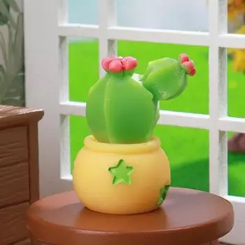 1:12 кукольных домиков, имитация кактуса в горшке, модель кукольного домика, мини-украшение для дома, кукольный домик, микро-сад, ландшафтный орнамент 2.7*1.7cm