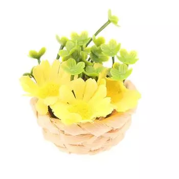 1/12 кукольный домик имитация цветочной корзины горшечные растения кукольный домик мини-сад украшения кукольный домик аксессуары для дома