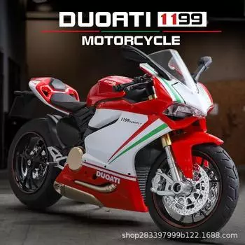 1/12 Ducati 1199 имитация мотоцикла из сплава ручной работы мотоцикл игрушка для мальчика зелёный