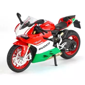 1/12 Ducati 1199 Panigale Собранная версия Модель мотоцикла Игрушечная коллекция транспортных средств Амортизатор Внедорожный автомобиль Игрушка красный/зелёный