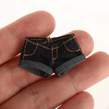 1/12 джинсовые шорты костюм, ретро стильный модный повседневный косплей короткие штаны наряд для 6 дюймов синий