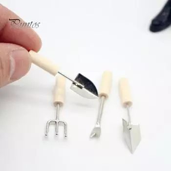 1/12 грабли для кукольного домика модель чайник инструмент миниатюрная фигурка мини садовые инструменты аксессуары для украшения кукольного домика A