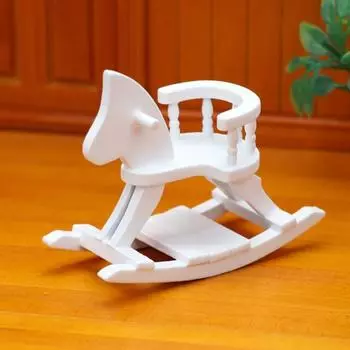 1:12 изысканных деталей кукольного домика деревянная лошадь износостойкая красивая маленькая деревянная имитация стула мебель