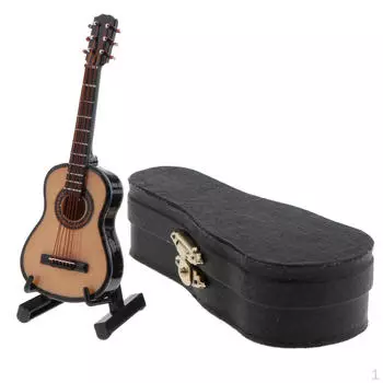 1:12-й масштаб деревянная гитара музыкальный инструмент кукольный домик музыкальная комната миниатюра