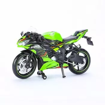 1/12 Kawasaki NIJIA ZX6R мотоцикл игрушечная модель легкосплавного автомобиля переднее колесо левое правое рулевое колесо подвеска транспортное средство детский подарок зелёный