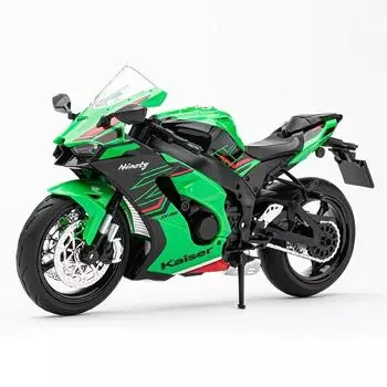1/12 Kawasaki Ninja ZX10R литой под давлением мотоцикл модель игрушечная коллекция транспортных средств звук и свет внедорожный мотоцикл игрушки автомобиль серый