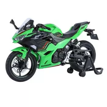1/12 KAWASAKI Ninja ZX-10R игрушечный мотоцикл литой металлической модели супер гоночный звук и свет коллекция подарок для мальчиков детей зелёный