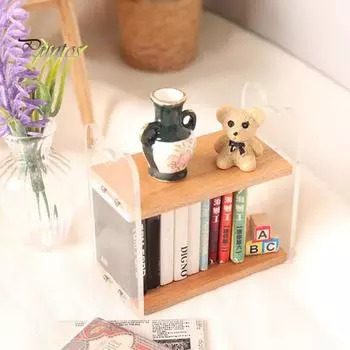 1:12 книжных полок для кукольного домика, изысканные детали, реалистичная миниатюрная стойка для хранения мебели, украшение кукольного домика коричневый