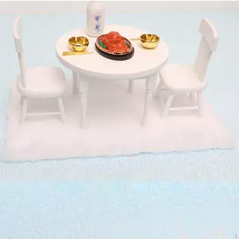 1:12 ковровых аксессуаров для кукольного домика Ковры для гостиной, модель прямоугольного ковра в скандинавском стиле белый