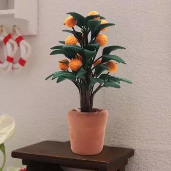 1:12 креативных компактных фотореквизитов, имитация кукольного домика, игровая игрушка в виде искусственного апельсинового дерева, миниатюрный микропейзаж B