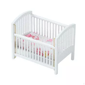 1:12 Кроватка Кровать Кукольная Детская Кроватка Фото Реквизит Ролевые Игры с Матрасом Миниатюрные Малыши для