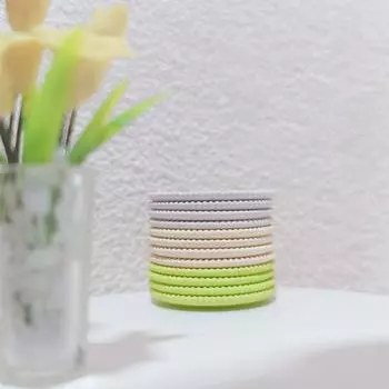 1:12 круглых тарелок для кукольного домика, миниатюрная посуда, кухонный декор, игрушка, микросцена, строительный реквизит зелёный