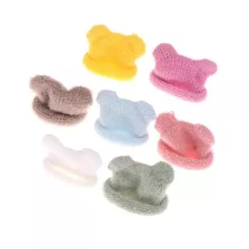 1/12 Кукла Мини Цветная Вязаная Шапка Моделирование Шапки Ручной Работы Игрушки Кукла Одевание Аксессуары Для Детей Ролевые Игры Игрушка белый