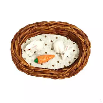1/12 кукольные миниатюры кролики гнездо морковка кукла классические игрушки для детей рождественский подарок