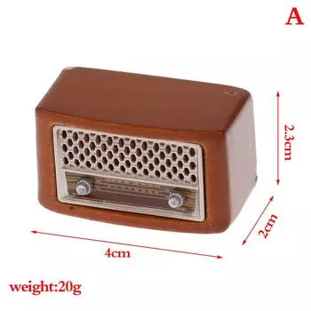 1: 12 кукольных аксессуаров для дома Карманный симулятор Мини Ретро Радио