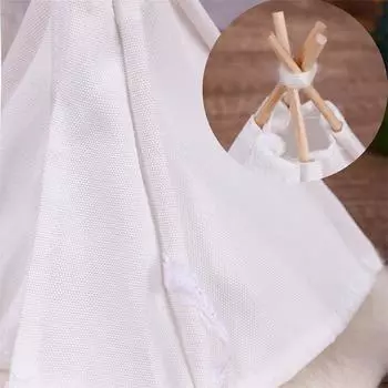 1:12 кукольных домиков для кемпинга на открытом воздухе, белая палатка, набор с ковровой подушкой, кукольный домик, миниатюрный сказочный сад, микросцена, декоративная игрушка