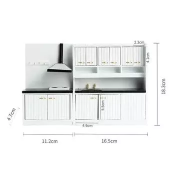 1: 12 кукольных домиков, кухонная консоль, мини-белый кухонный стол, набор из двух предметов