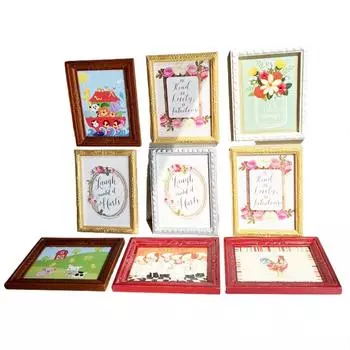 1:12 кукольных домиков Мини Картина маслом Фреска Современный декор Живопись Кукольный домик Домашнее украшение стены Микро Сцена Декор Реквизит