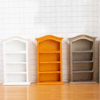 1:12 кукольных домиков, мини-модель мебели, миниатюрная сцена, исследование, книжный шкаф, орнамент белый