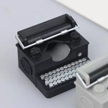 1: 12 кукольных домиков, мини-украшения, имитация пишущей машинки, кукла, игрушечный реквизит, реквизит 4*4*1.6cm серый