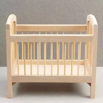 1:12 кукольных домиков, миниатюрная деревянная детская кроватка, имитация модели, мебель для кукольного дома One Size