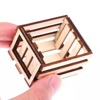 1:12 кукольных домиков, миниатюрная деревянная рама, корзина для хранения, органайзер, коробка, домашний декор