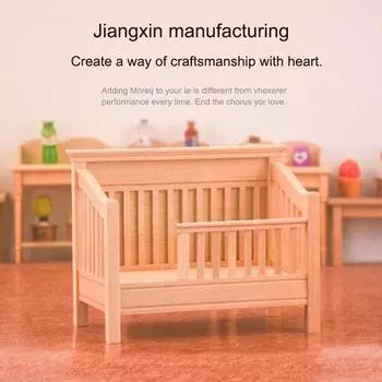 1:12 кукольных домиков Миниатюрная кровать Детская кровать Колыбель Кровать Мебель Модель для дома Декор Игрушка
