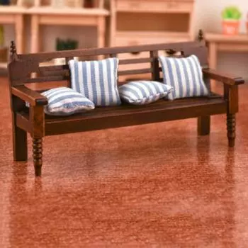 1:12 кукольных домиков, миниатюрная мебель, деревянный диван с 4 подушками для кукол, детская игрушка для ролевых игр wood sofa 4pcs pillows