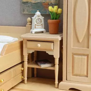 1:12 кукольных домиков, миниатюрная спальня, простая прикроватная тумбочка, мебель, модель для дома, декор, игрушечный кукольный домик, аксессуары
