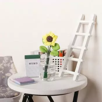 1:12 кукольных домиков Миниатюрная ваза с подсолнухами Зеленое растение в горшке Модель цветочного горшка Домашний декор Игрушка Кукольный дом Аксессуары