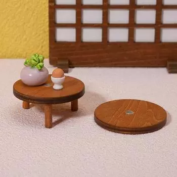 1:12 кукольных домиков Миниатюрный деревянный магнитный круглый столик Журнальный столик Симулятор стол Мебель Игрушки Кукольный домик Аксессуар Подарок one size