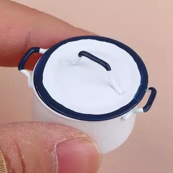 1:12 кукольных домиков, миниатюрный котел для приготовления супа, кастрюля с крышкой, кухонная посуда, декоративная игрушка