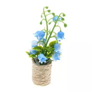 1:12 кукольных домиков Миниатюрный ландыш в горшке Растение в горшке Бонсай Модель для дома Декор Игрушка Кукольный дом Аксессуары жёлтый