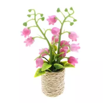 1:12 кукольных домиков Миниатюрный ландыш в горшке Растение в горшке Бонсай Модель для дома Декор Игрушка Кукольный дом Аксессуары