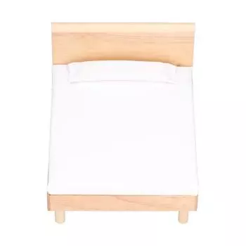 1:12 кукольных домиков с двуспальной кроватью, дубовая миниатюрная мебель, аксессуары для украшения кукольного дома