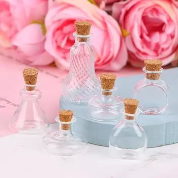 1:12 кукольных мини-бутылок желаний, стеклянная бутылка для хранения с пробковой банкой конфет, домашний декор 2.4*1.5cm
