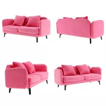 1:12 кукольных мини-диванов с подушками и креслами, мини-модель для кукольных домиков, мебель для гостиной, декоративные аксессуары чёрный